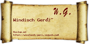 Windisch Gerő névjegykártya